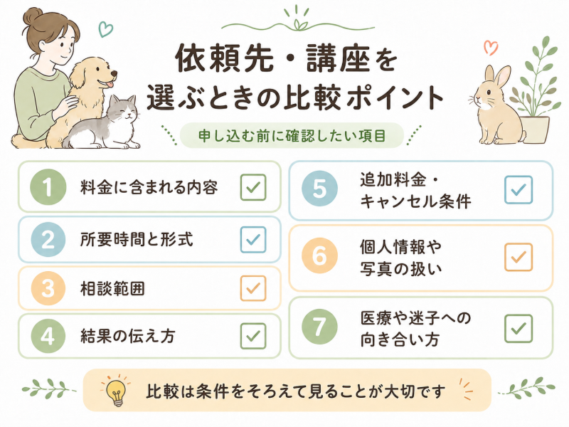依頼先・講座を選ぶときの比較ポイント